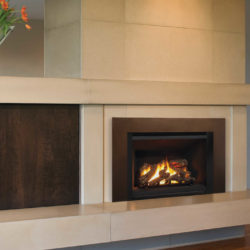 Valor Fireplace Inserts G4 Logs Black Fluted Liner Floating Trim Kit in Bronze