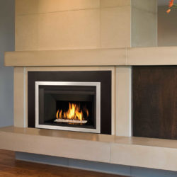 Valor Fireplace Inserts G4 Murano Glass Fluted Black Liner Reflective Glass Panel Edgemont